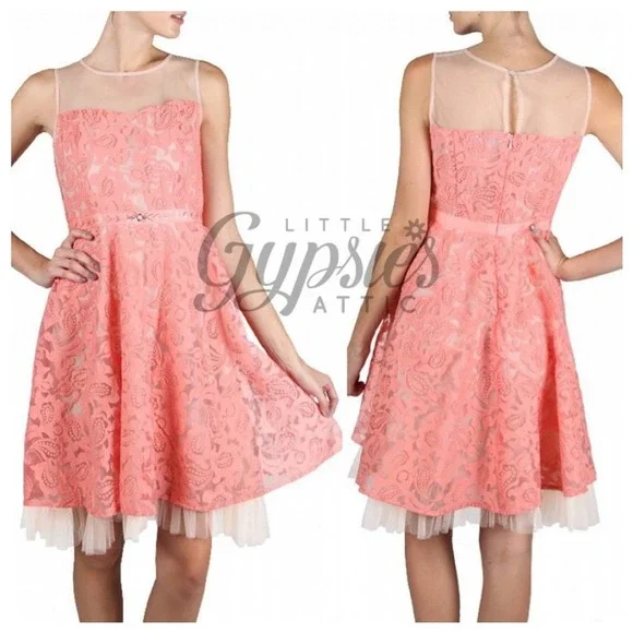 Ryu Lemon Flowers Jeweled Cocktail Dress - Picture 6 of 14